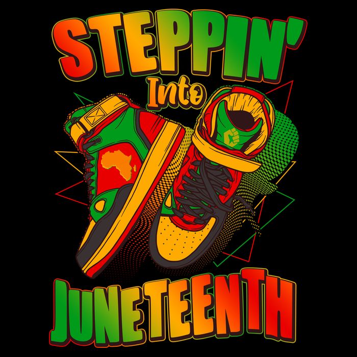 Steppin Into Juneteenth Sneaker Gym Shoes Celebrate Juneteenth Flatbill Hat
