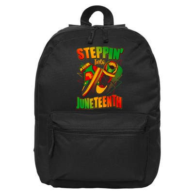 Steppin Into Juneteenth Sneaker Gym Shoes Celebrate Juneteenth 16 in Basic Backpack