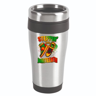 Steppin Into Juneteenth Sneaker Gym Shoes Celebrate Juneteenth 16oz Travel Tumbler