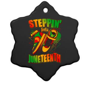 Steppin Into Juneteenth Sneaker Gym Shoes Celebrate Juneteenth Ceramic Star Ornament