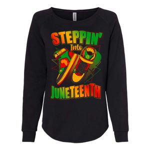 Steppin Into Juneteenth Sneaker Gym Shoes Celebrate Juneteenth Womens California Wash Sweatshirt