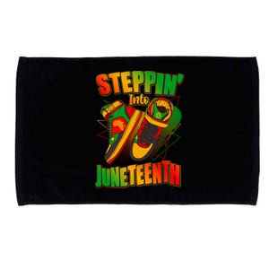 Steppin Into Juneteenth Sneaker Gym Shoes Celebrate Juneteenth Microfiber Hand Towel