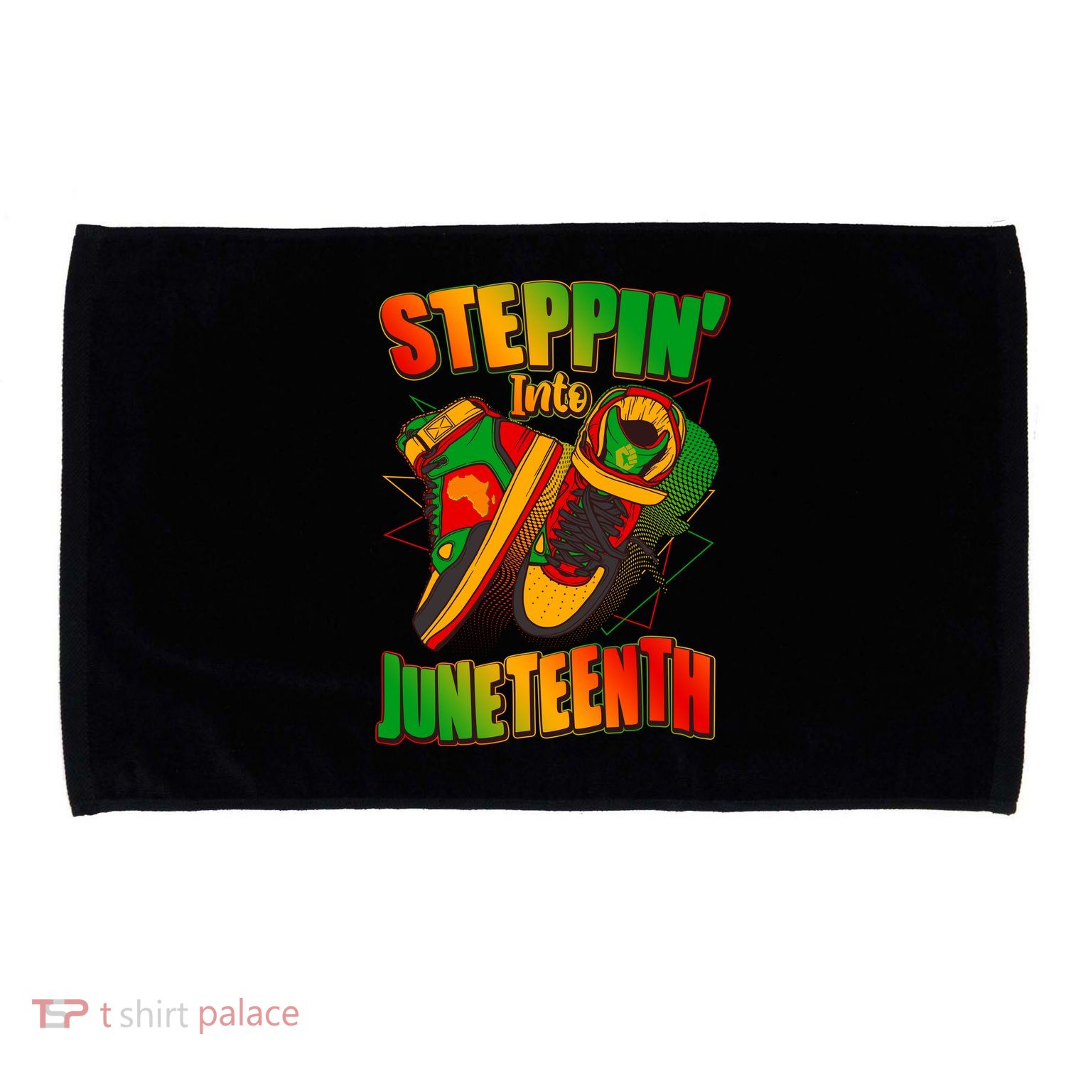 Steppin Into Juneteenth Sneaker Gym Shoes Celebrate Juneteenth Microfiber Hand Towel
