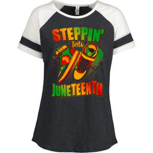 Steppin Into Juneteenth Sneaker Gym Shoes Celebrate Juneteenth Enza Ladies Jersey Colorblock Tee