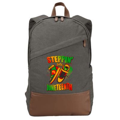 Steppin Into Juneteenth Sneaker Gym Shoes Celebrate Juneteenth Cotton Canvas Backpack