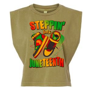 Steppin Into Juneteenth Sneaker Gym Shoes Celebrate Juneteenth Garment-Dyed Women's Muscle Tee