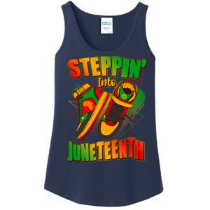 Steppin Into Juneteenth Sneaker Gym Shoes Celebrate Juneteenth Ladies Essential Tank