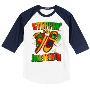 Steppin Into Juneteenth Sneaker Gym Shoes Celebrate Juneteenth Baseball Sleeve Shirt