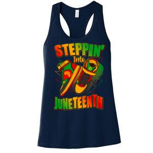 Steppin Into Juneteenth Sneaker Gym Shoes Celebrate Juneteenth Women's Racerback Tank