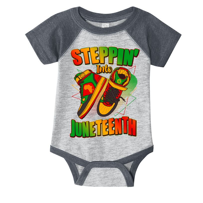 Steppin Into Juneteenth Sneaker Gym Shoes Celebrate Juneteenth Infant Baby Jersey Bodysuit