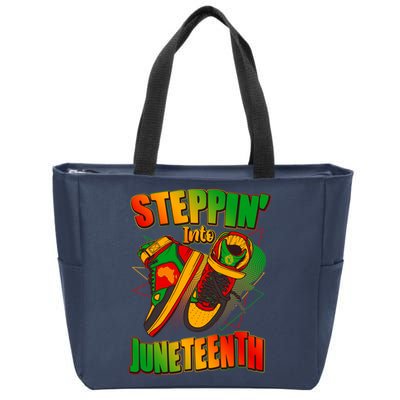 Steppin Into Juneteenth Sneaker Gym Shoes Celebrate Juneteenth Zip Tote Bag