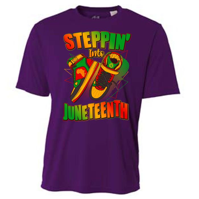 Steppin Into Juneteenth Sneaker Gym Shoes Celebrate Juneteenth Cooling Performance Crew T-Shirt