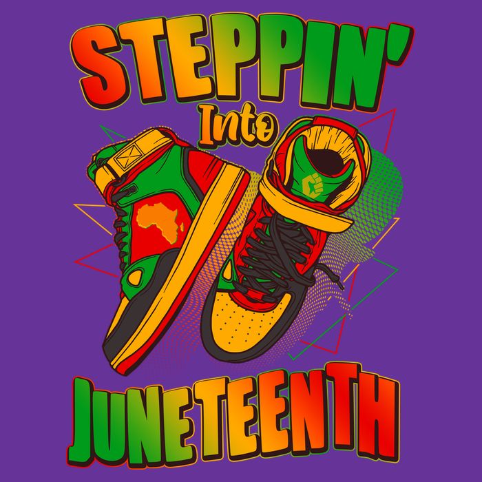 Steppin Into Juneteenth Sneaker Gym Shoes Celebrate Juneteenth Cooling Performance Crew T-Shirt