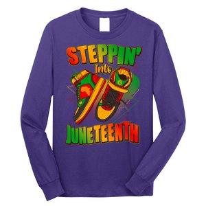 Steppin Into Juneteenth Sneaker Gym Shoes Celebrate Juneteenth Long Sleeve Shirt