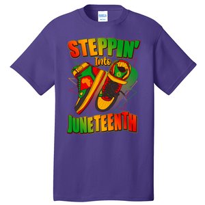 Steppin Into Juneteenth Sneaker Gym Shoes Celebrate Juneteenth Tall T-Shirt