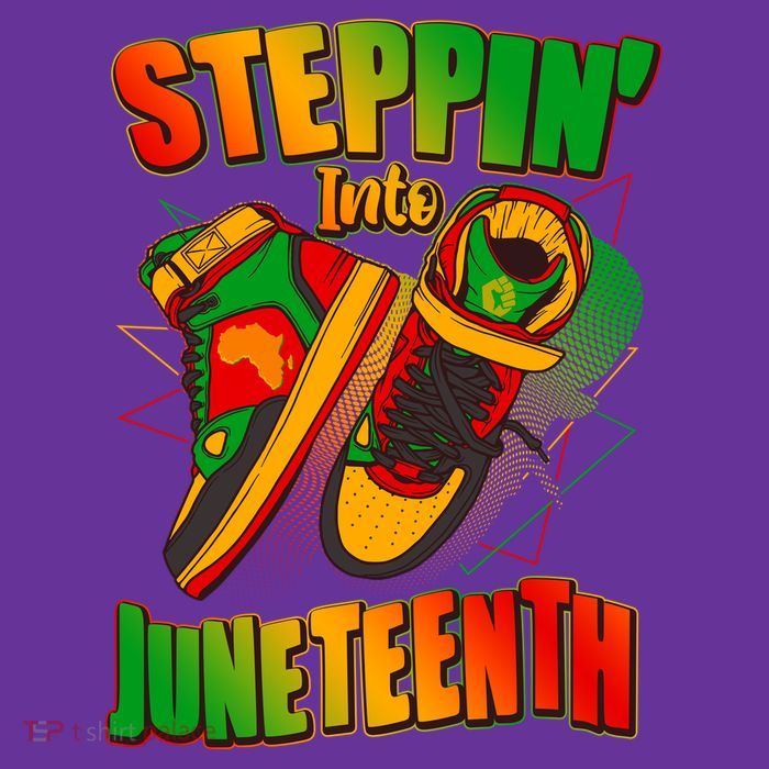 Steppin Into Juneteenth Sneaker Gym Shoes Celebrate Juneteenth Tall T-Shirt