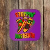 Steppin Into Juneteenth Sneaker Gym Shoes Celebrate Juneteenth Coaster