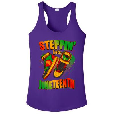 Steppin Into Juneteenth Sneaker Gym Shoes Celebrate Juneteenth Ladies PosiCharge Competitor Racerback Tank
