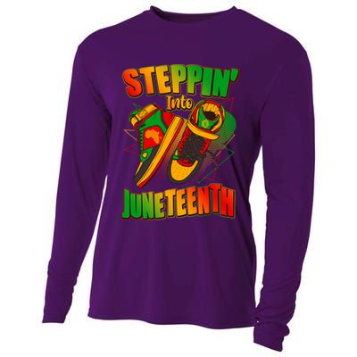 Steppin Into Juneteenth Sneaker Gym Shoes Celebrate Juneteenth Cooling Performance Long Sleeve Crew