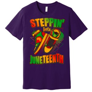 Steppin Into Juneteenth Sneaker Gym Shoes Celebrate Juneteenth Premium T-Shirt