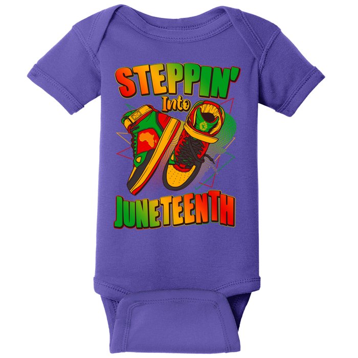 Steppin Into Juneteenth Sneaker Gym Shoes Celebrate Juneteenth Baby Bodysuit