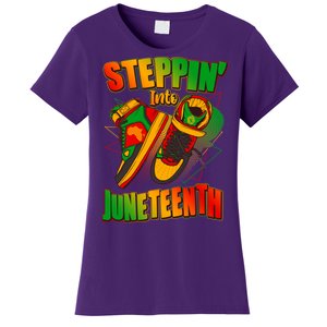 Steppin Into Juneteenth Sneaker Gym Shoes Celebrate Juneteenth Women's T-Shirt