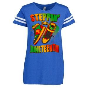 Steppin Into Juneteenth Sneaker Gym Shoes Celebrate Juneteenth Enza Ladies Jersey Football T-Shirt