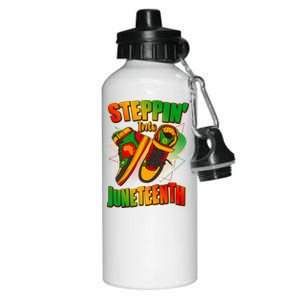 Steppin Into Juneteenth Sneaker Gym Shoes Celebrate Juneteenth Aluminum Water Bottle