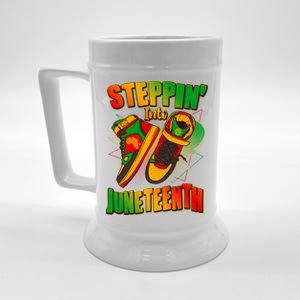 Steppin Into Juneteenth Sneaker Gym Shoes Celebrate Juneteenth Beer Stein