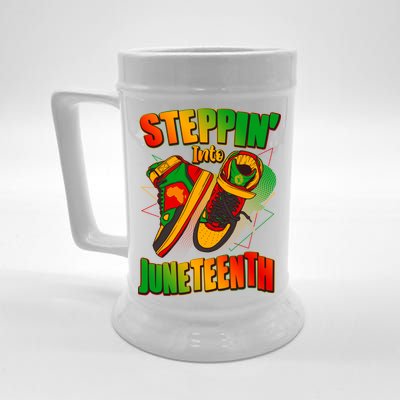 Steppin Into Juneteenth Sneaker Gym Shoes Celebrate Juneteenth Beer Stein