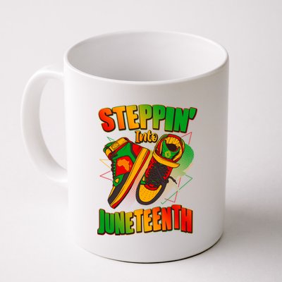 Steppin Into Juneteenth Sneaker Gym Shoes Celebrate Juneteenth Coffee Mug