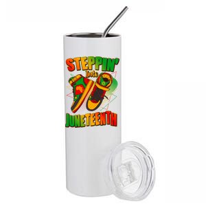 Steppin Into Juneteenth Sneaker Gym Shoes Celebrate Juneteenth Stainless Steel Tumbler