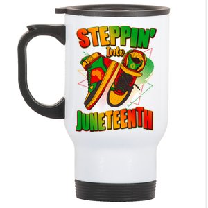 Steppin Into Juneteenth Sneaker Gym Shoes Celebrate Juneteenth Stainless Steel Travel Mug