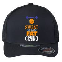 Sweat Is Just Fat Crying! Funny gym workout Flexfit Unipanel Trucker Cap