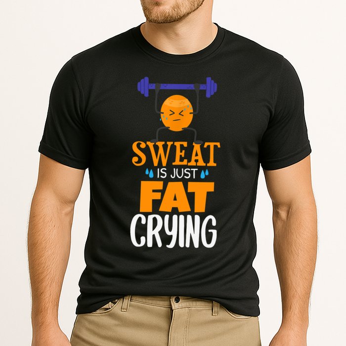 Sweat Is Just Fat Crying! Funny gym workout Cooling Performance Crew T-Shirt