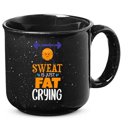 Sweat Is Just Fat Crying! Funny gym workout 15oz Campfire Ceramic Mug