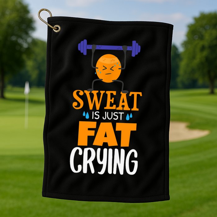 Sweat Is Just Fat Crying! Funny gym workout Golf Towel