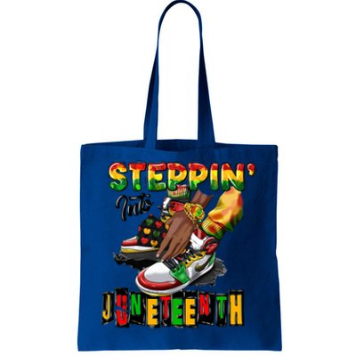 Stepping Into Juneteenth African American Black Shoes Cool Gift Tote Bag