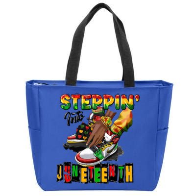 Stepping Into Juneteenth African American Black Shoes Cool Gift Zip Tote Bag