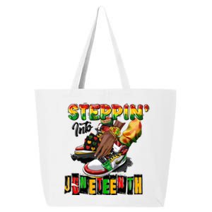 Stepping Into Juneteenth African American Black Shoes Cool Gift 25L Jumbo Tote