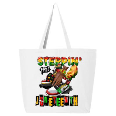 Stepping Into Juneteenth African American Black Shoes Cool Gift 25L Jumbo Tote