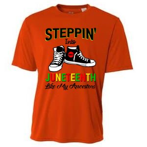 Stepping Into Juneteenth Like My Ancestors Happy Juneteenth Funny Gift Cooling Performance Crew T-Shirt