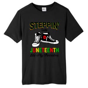 Stepping Into Juneteenth Like My Ancestors Happy Juneteenth Funny Gift Tall Fusion ChromaSoft Performance T-Shirt