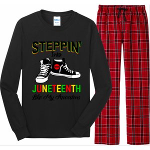 Stepping Into Juneteenth Like My Ancestors Happy Juneteenth Funny Gift Long Sleeve Pajama Set