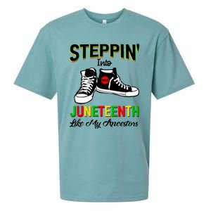 Stepping Into Juneteenth Like My Ancestors Happy Juneteenth Funny Gift Sueded Cloud Jersey T-Shirt