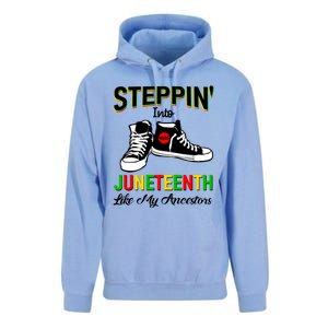 Stepping Into Juneteenth Like My Ancestors Happy Juneteenth Funny Gift Unisex Surf Hoodie