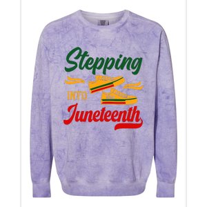 Stepping Into Juneteenth 1865 Black History Month Black Proud Africa Colorblast Crewneck Sweatshirt