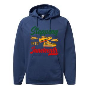 Stepping Into Juneteenth 1865 Black History Month Black Proud Africa Performance Fleece Hoodie