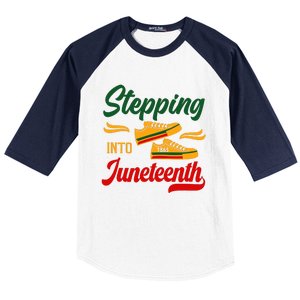 Stepping Into Juneteenth 1865 Black History Month Black Proud Africa Baseball Sleeve Shirt