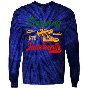 Stepping Into Juneteenth 1865 Black History Month Black Proud Africa Tie-Dye Long Sleeve Shirt